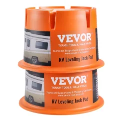 VEVOR Trailer Jack Block, 2000 lbs Capacity per RV Leveling Block, High-quality Polypropylene RV Camper Stabilizer Blocks, RV Travel Accessories Use for Any Tongue Jack, Post, Foot, 5th Wheels, 2-Pack