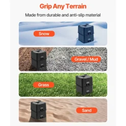 VEVOR Trailer Jack Blocks, 6" High Heavy Duty RV Leveling Blocks, Each with 6000 lbs Capacity, as RV Jack Stand, Stool, Camper Accessories, for Travel Trailers, 5th Wheels Class A/C Motorhomes, 2 Pcs