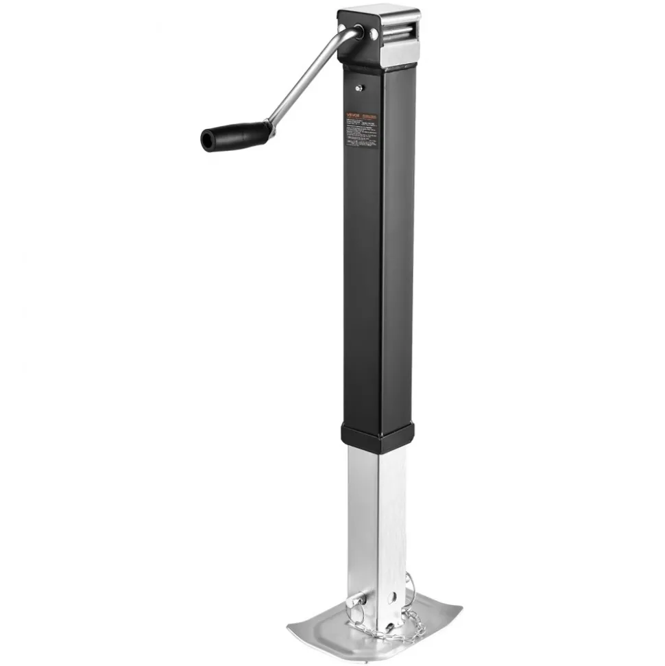 VEVOR Trailer Jack, 8000 lbs Dynamic Load Capacity, Weld-on Pipe-Mount Swivel Trailer Jack with Ergonomic Handle, 15-inch Vertical Travel, Suitable for RV, Horse, Utility, Camping and Yacht Trailers