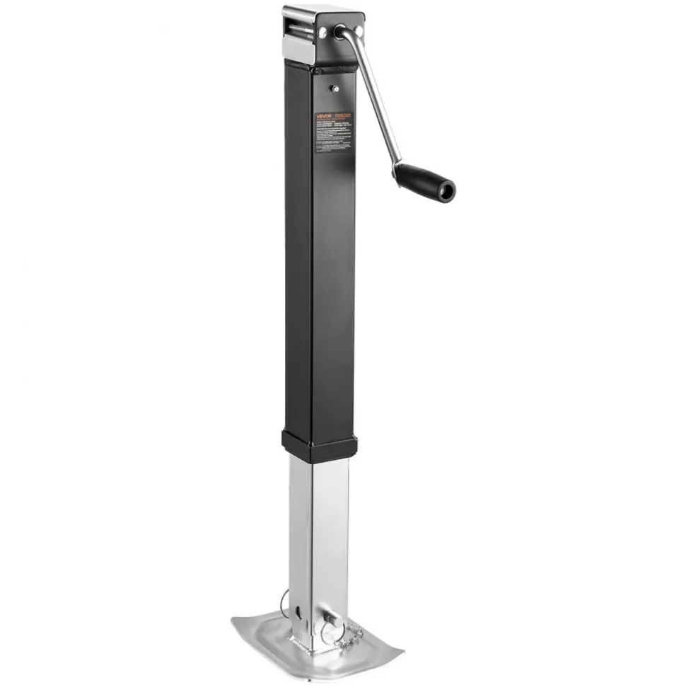 VEVOR Trailer Jack, 8000 lbs Dynamic Load Capacity, Weld-on Pipe-Mount Swivel Trailer Jack with Ergonomic Handle, 15-inch Vertical Travel, Suitable for RV, Horse, Utility, Camping and Yacht Trailers