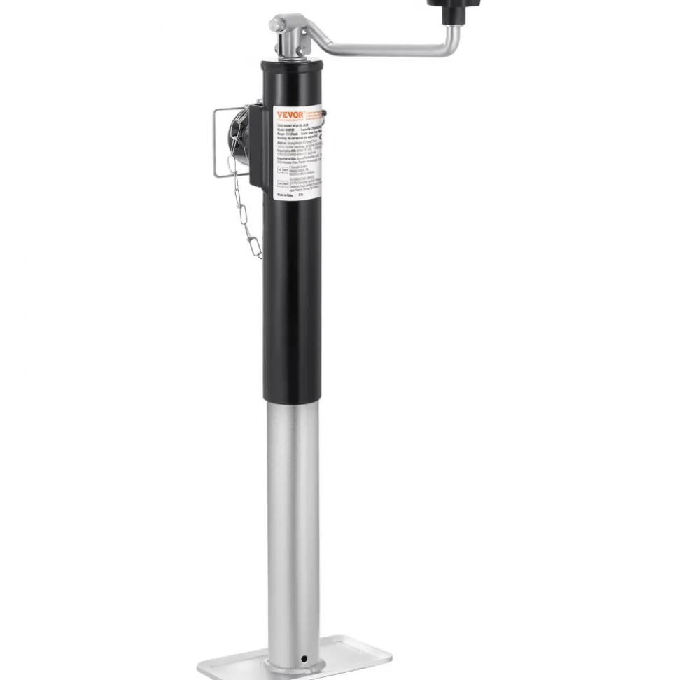 VEVOR Trailer Jack, 2000 lbs Dynamic Load Capacity, Weld-on Pipe-Mount Swivel Trailer Jack, 10" Lift Trailer Jack Stand with Handle for RV Trailer, Horse Trailer, Utility Trailer, and Yacht Trailer
