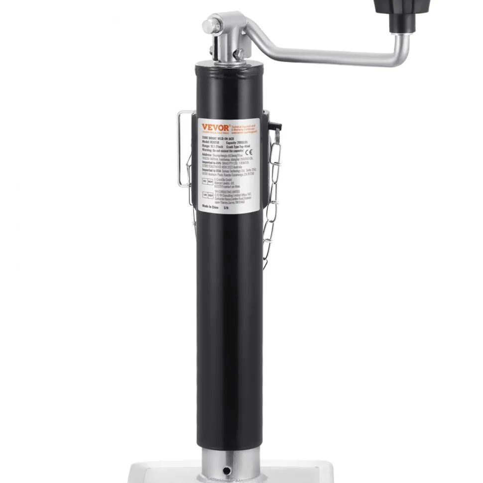 VEVOR Trailer Jack, 2000 lbs Dynamic Load Capacity, Weld-on Pipe-Mount Swivel Trailer Jack, 10" Lift Trailer Jack Stand with Handle for RV Trailer, Horse Trailer, Utility Trailer, and Yacht Trailer