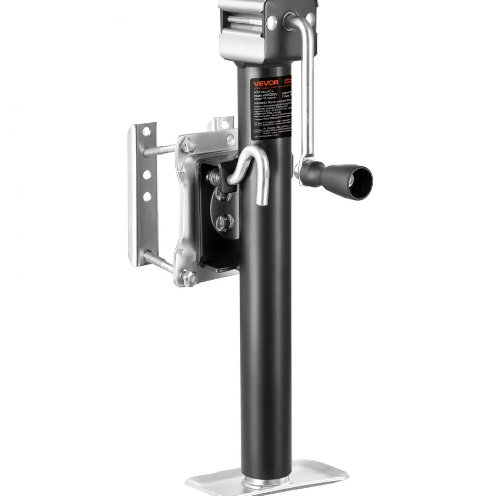 VEVOR Trailer Jack, 2500 lbs Dynamic Load Capacity, Heavy Duty Swivel Bolt-on Trailer Jack with Ergonomic Handle, 15-inch Vertical Travel, Suitable for RV, Horse, Utility, Camping and Yacht Trailers
