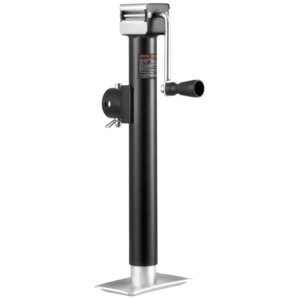 VEVOR Trailer Jack, 5000 lbs Dynamic Load Capacity, Weld-on Pipe-Mount Swivel Trailer Jack with Ergonomic Handle, 15-inch Vertical Travel, Suitable for RV, Horse, Utility, Camping and Yacht Trailers