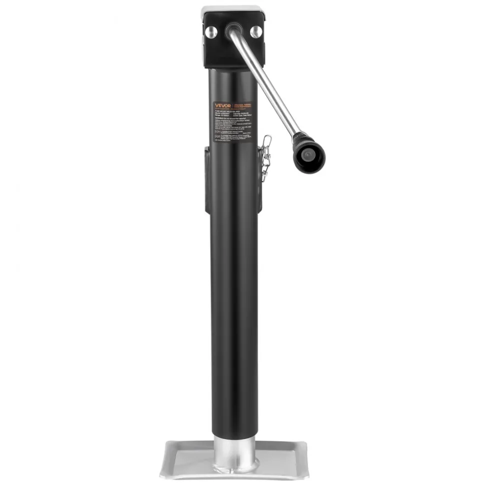 VEVOR Trailer Jack, 5000 lbs Dynamic Load Capacity, Weld-on Pipe-Mount Swivel Trailer Jack with Ergonomic Handle, 15-inch Vertical Travel, Suitable for RV, Horse, Utility, Camping and Yacht Trailers