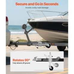 VEVOR Trailer Jack with Wheel, 2000 lbs Load Capacity, Heavy Duty Swivel Boat Trailer Jack with PP Dual Wheel & Ergonomic Handle, 15-27 Inch Lift Range, Fit for RVs, Boats and Utility Trailers