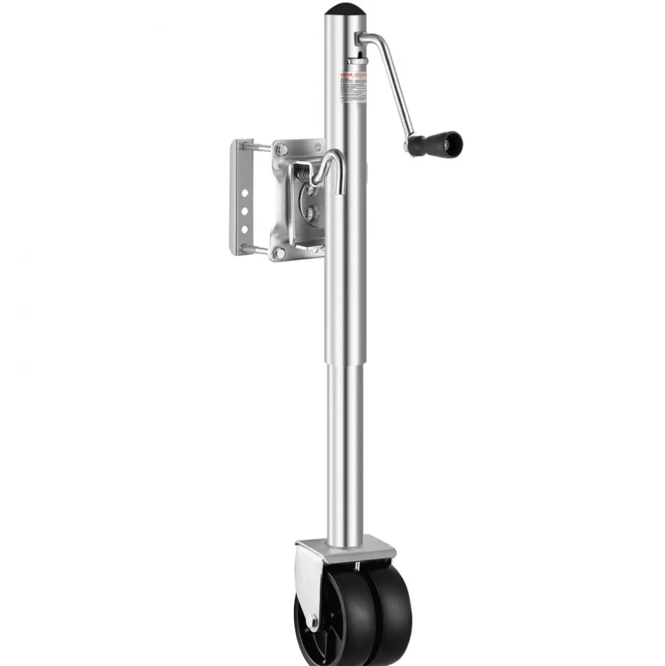 VEVOR Trailer Jack with Wheel, 2000 lbs Load Capacity, Heavy Duty Swivel Boat Trailer Jack with PP Single Wheel & Ergonomic Handle, 12-inch Lift, Fit for RVs, Boats, Horse Trailers, Utility Trailers