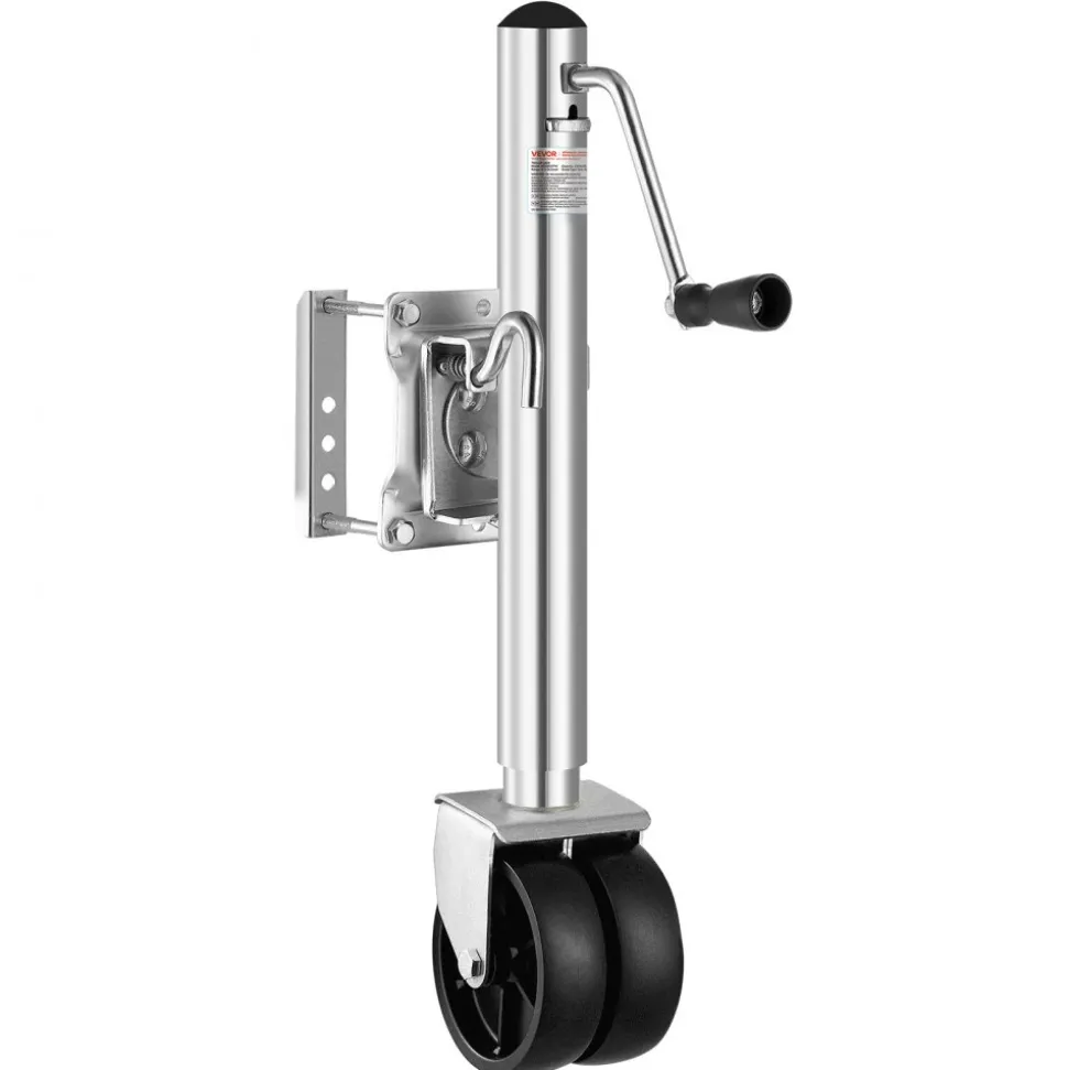 VEVOR Trailer Jack with Wheel, 2000 lbs Load Capacity, Heavy Duty Swivel Boat Trailer Jack with PP Single Wheel & Ergonomic Handle, 12-inch Lift, Fit for RVs, Boats, Horse Trailers, Utility Trailers