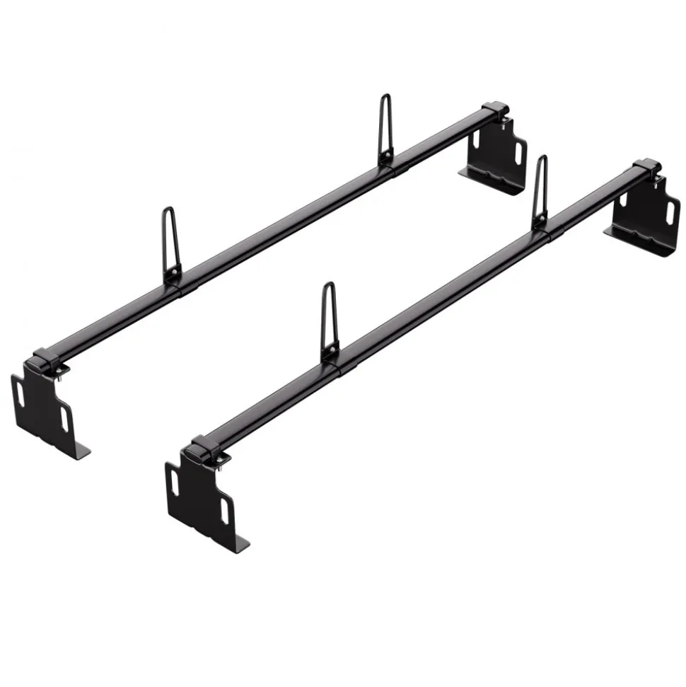 VEVOR Trailer Ladder Rack, 60" 2 Crossbars Ladder Roof Rack, Heavy-duty Steel Van Roof Ladder Rack, 500 lbs Capacity Van Ladder Rack, Fit for Universal Truck Roofs