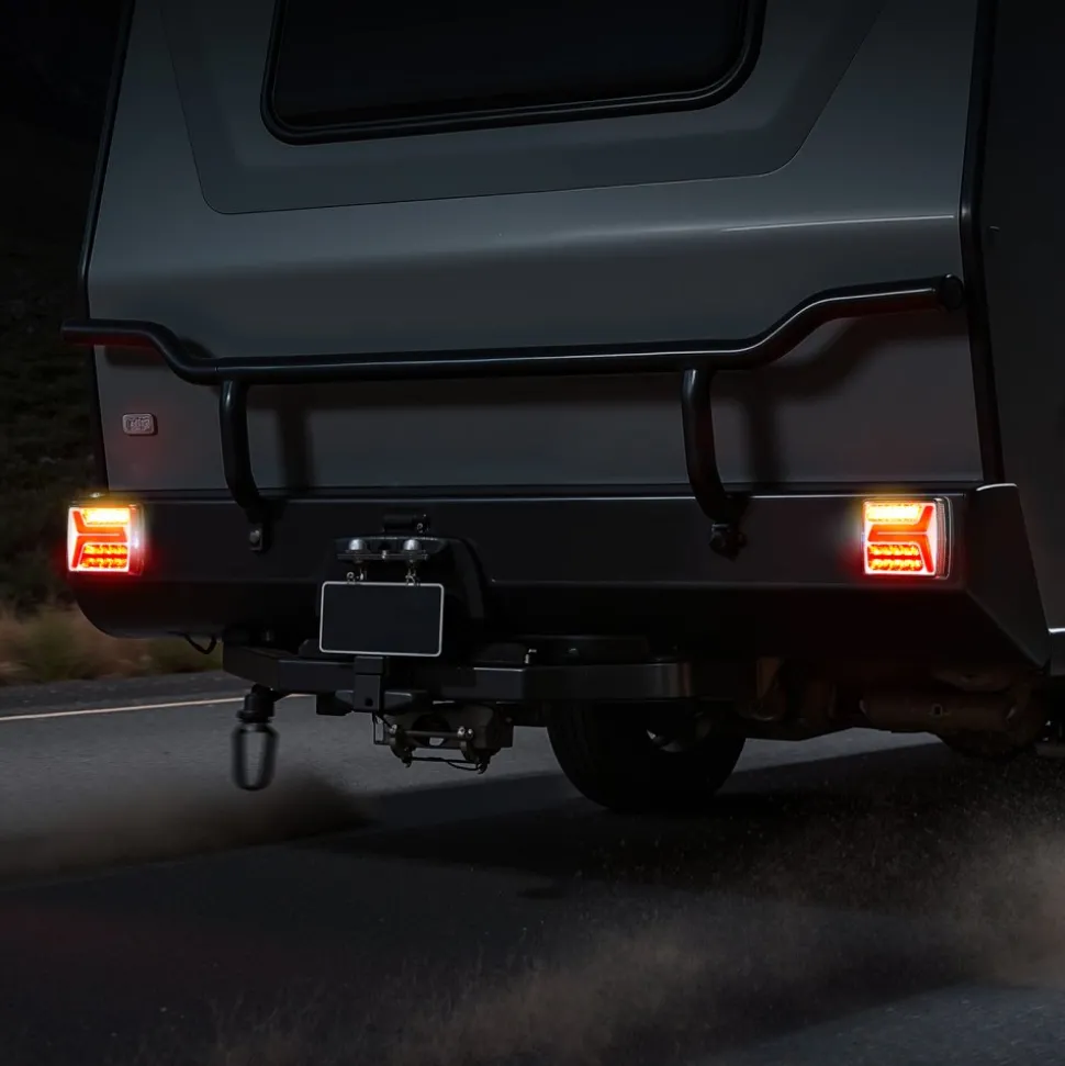 VEVOR Trailer Lights, 2PCS 12V Square LED Magnetic Wireless Trailer Tail Lights Kit with Stop Brake Turn Tail License Plate Lamp, Waterproof Tow Lighting Kit for Boat Truck Camper RV Tractor Caravan