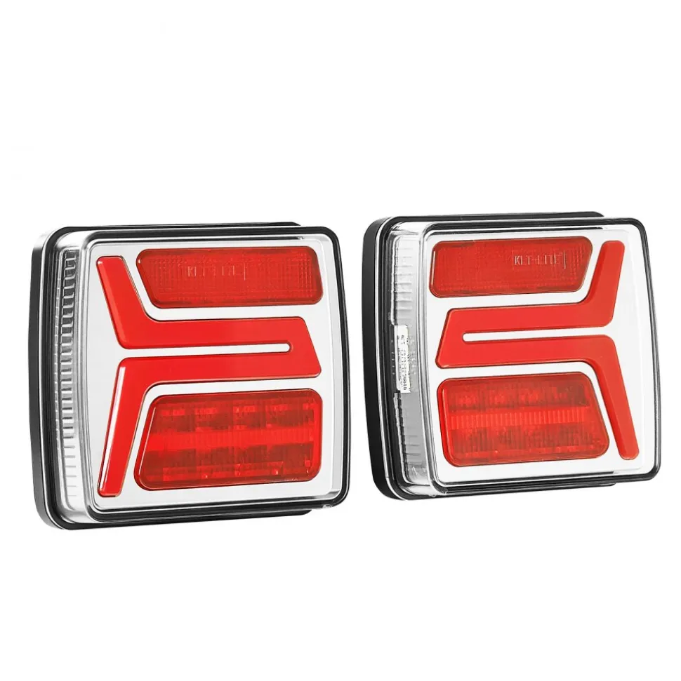 VEVOR Trailer Lights, 2PCS 12V Square LED Magnetic Wireless Trailer Tail Lights Kit with Stop Brake Turn Tail License Plate Lamp, Waterproof Tow Lighting Kit for Boat Truck Camper RV Tractor Caravan