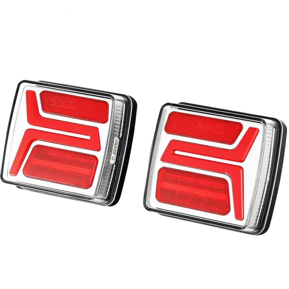 VEVOR Trailer Lights, 2PCS 12V Square LED Magnetic Wireless Trailer Tail Lights Kit with Stop Brake Turn Tail License Plate Lamp, Waterproof Tow Lighting Kit for Boat Truck Camper RV Tractor Caravan
