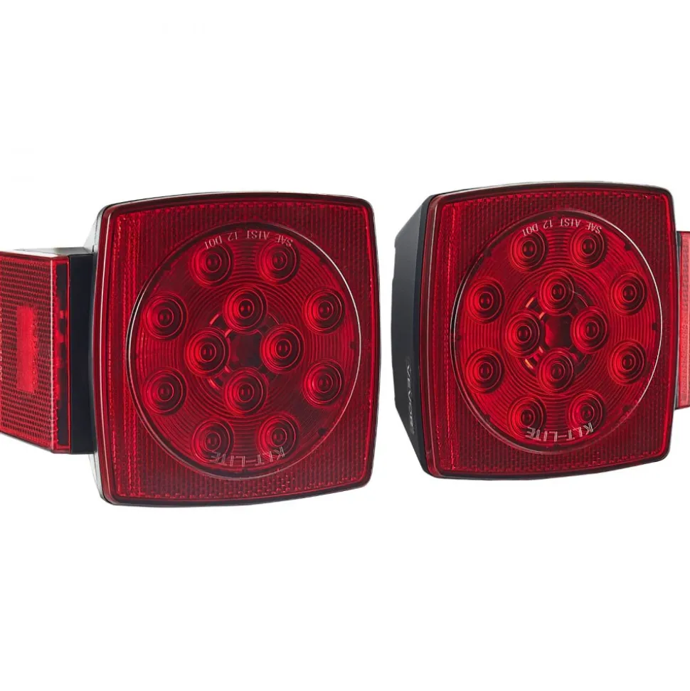 VEVOR Trailer Lights, 12V LED Trailer Tail Lights Kit with Stop Brake Turn Tail License Plate Clearance Lamp, Waterproof Tow Lighting Kit with Wiring Harness for Boat Truck Camper RV Snowmobile Bus