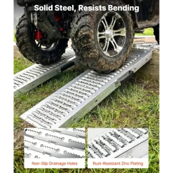 VEVOR Trailer Ramps, 2PCS 39 x 9 in, Heavy-Duty Steel ATV Ramp Set with Anti-Slip Plates, 1200LBS Combined Capacity Loading Ramps for Motorcycles, Lawn Mowers, Farm Tractors, Carts