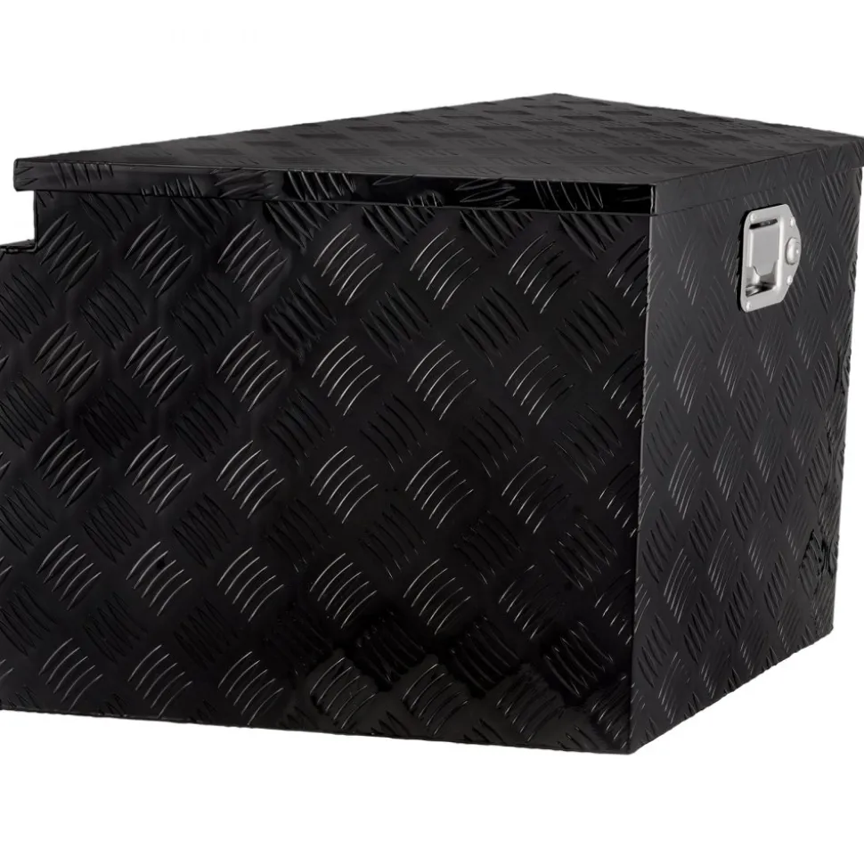 VEVOR Trailer Tongue Box, Aluminum Alloy Diamond Plate Tongue Box Tool Chest, Heavy Duty Trailer Box Storage with Lock and Keys, Utility Trailer Tongue Box for Pickup Truck, RV, Trailer, 33"x19"x18"