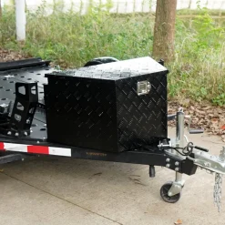 VEVOR Trailer Tongue Box, Aluminum Alloy Diamond Plate Tongue Box Tool Chest, Heavy Duty Trailer Box Storage with Lock and Keys, Utility Trailer Tongue Box for Pickup Truck, RV, Trailer, 39"x16.5"x12"