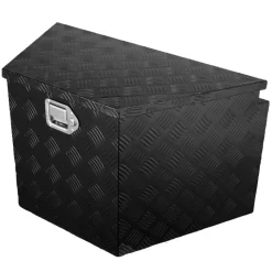 VEVOR Trailer Tongue Box, Aluminum Alloy Diamond Plate Tongue Box Tool Chest, Heavy Duty Trailer Box Storage with Lock and Keys, Utility Trailer Tongue Box for Pickup Truck, RV, Trailer, 39