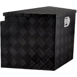 VEVOR Trailer Tongue Box, Aluminum Alloy Diamond Plate Tongue Box Tool Chest, Heavy Duty Trailer Box Storage with Lock and Keys, Utility Trailer Tongue Box for Pickup Truck, RV, Trailer, 29"x16.2"x18"