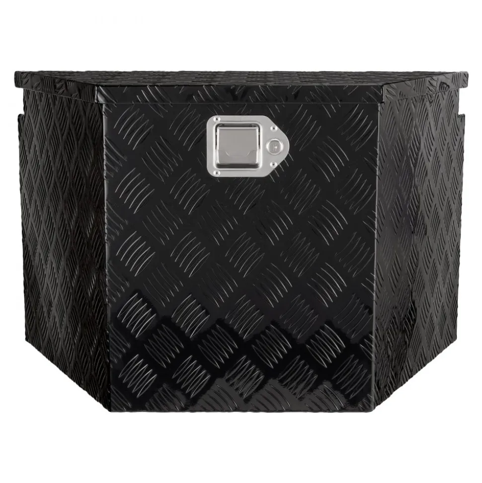 VEVOR Trailer Tongue Box, Aluminum Alloy Diamond Plate Tongue Box Tool Chest, Heavy Duty Trailer Box Storage with Lock and Keys, Utility Trailer Tongue Box for Pickup Truck, RV, Trailer, 29"x16.2"x18"