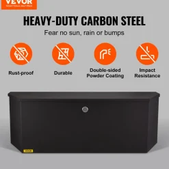 VEVOR Trailer Tongue Box, Carbon Steel Tongue Box Tool Chest, Heavy Duty Trailer Box Storage with Lock and Keys, Utility Trailer Tongue Tool Box for Pickup Truck Bed, RV Trailer, 36