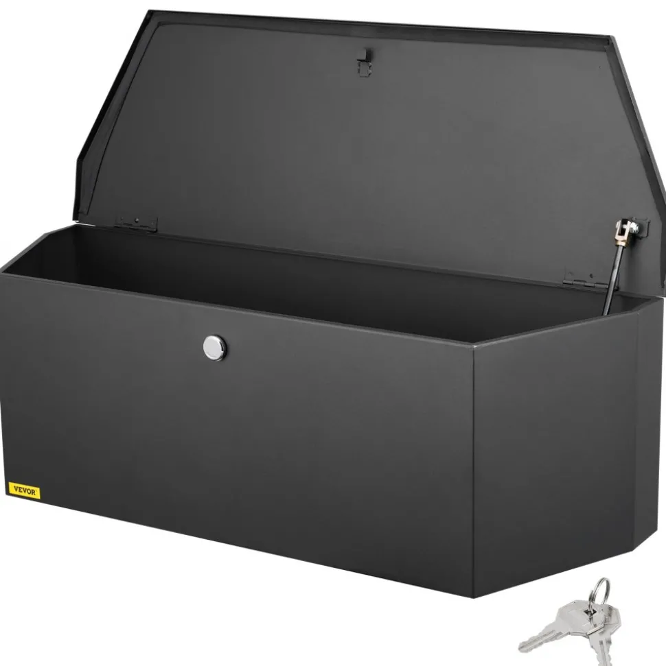 VEVOR Trailer Tongue Box, Carbon Steel Tongue Box Tool Chest, Heavy Duty Trailer Box Storage with Lock and Keys, Utility Trailer Tongue Tool Box for Pickup Truck Bed, RV Trailer, 36"x12"x12"