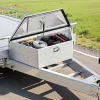 VEVOR Trailer Tongue Box, 39" x 16.5" x 12" Aluminum Trailer Tongue Tool Box, Heavy Duty Storage Organizer with Lock & Keys, Utility Tool Chest for Pickup Truck Bed, RV, SUV, Off-Road Vehicle, Silver