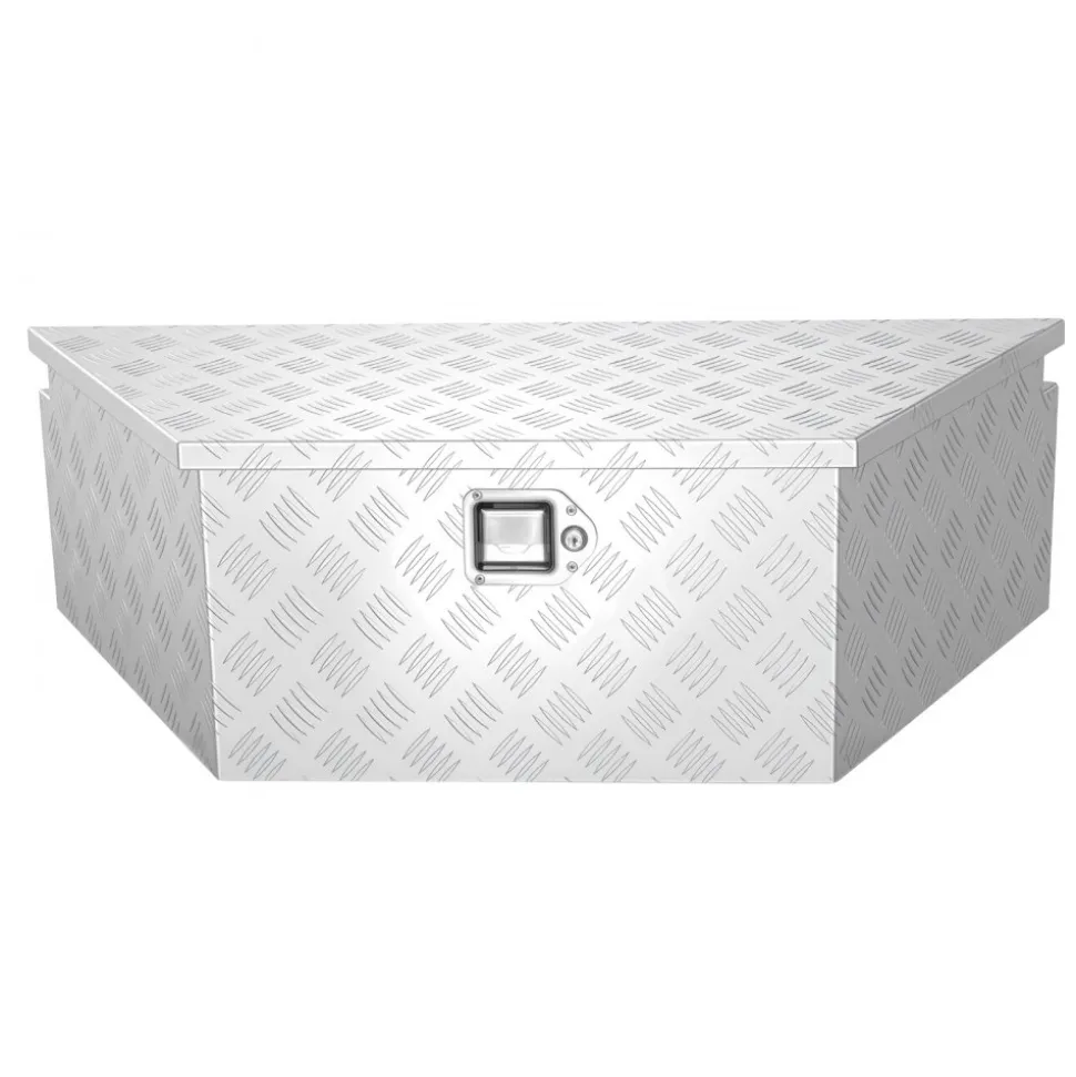 VEVOR Trailer Tongue Box, 39" x 16.5" x 12" Aluminum Trailer Tongue Tool Box, Heavy Duty Storage Organizer with Lock & Keys, Utility Tool Chest for Pickup Truck Bed, RV, SUV, Off-Road Vehicle, Silver