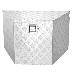 VEVOR Trailer Tongue Box, 29" x 16.1" x 18" Aluminum Trailer Tongue Tool Box, Heavy Duty Storage Organizer with Lock & Keys, Utility Tool Chest for Pickup Truck Bed, RV, SUV, Off-Road Vehicle, Silver