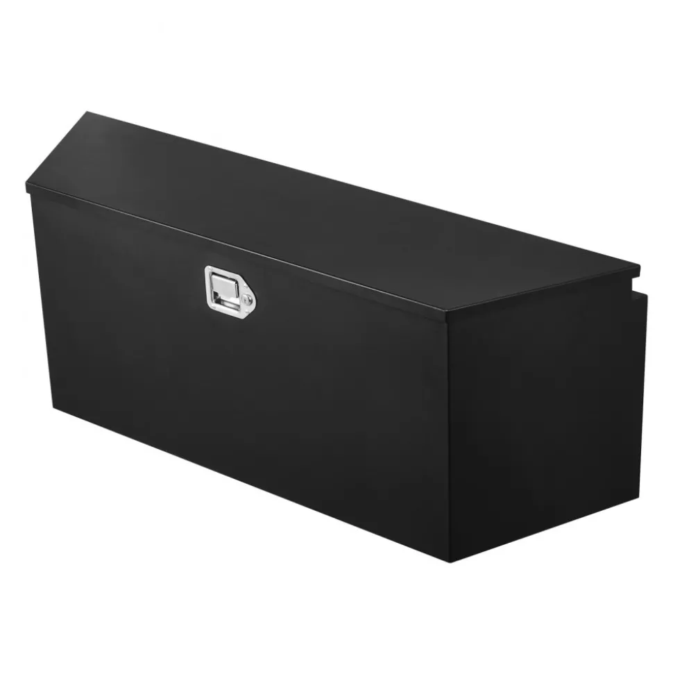VEVOR Trailer Tongue Box, 49" x 13.9" x 18.5" Steel Trailer Tongue Tool Box, Heavy Duty Storage Organizer with Lock and Keys, Utility Tool Chest for Pickup Truck Bed, RV, SUV, Off-Road Vehicle, Black