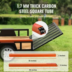 VEVOR TrailTailgate er Lift Assist, Max 180 lbs Load Capacity, Compatible with Open Utility Trailer Tailgate and Ramp, with 10 to 24 Inches Heights Side Rail and 4 to 6 Feet Height Tail Gate or Ramp
