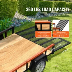 VEVOR TrailTailgate er Lift Assist, Max 180 lbs Load Capacity, Compatible with Open Utility Trailer Tailgate and Ramp, with 10 to 24 Inches Heights Side Rail and 4 to 6 Feet Height Tail Gate or Ramp