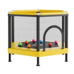 VEVOR Trampoline for Kids, Toddler Mini Trampoline, 132 lbs Capacity Indoor Outdoor Play Toys with Enclosure Net and Basketball Hoop, Easy to Assemble, Christmas Toys Birthday Gifts for Girls Boys