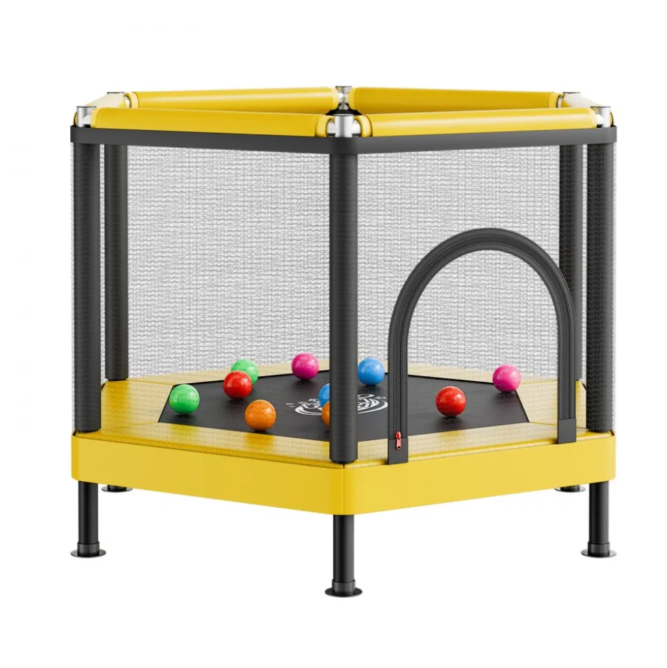 VEVOR Trampoline for Kids, Toddler Mini Trampoline, 132 lbs Capacity Indoor Outdoor Play Toys with Enclosure Net and Basketball Hoop, Easy to Assemble, Christmas Toys Birthday Gifts for Girls Boys