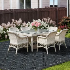 VEVOR Transition Edge Kit, 11-Piece, Durable PP Interlocking Modular Garage Floor Edging, Easy Installation, Edge Protection for Wet Area Restaurant, Only Compatible with VEVOR Drainage Mats, Black