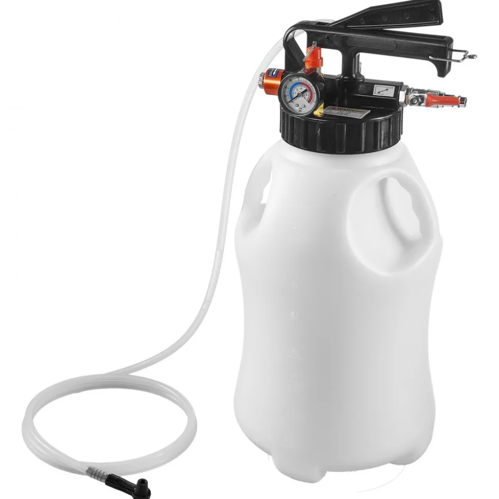 VEVOR Transmission Fluid Pump, 8 L Pneumatic Oil Fluid Extractor, ATF Refill Dispenser Transfer Pump with 15 ATF Adapters, Oil Extractor Dispenser with HDPE Tank for Cars, Boats, Lawn Mowers