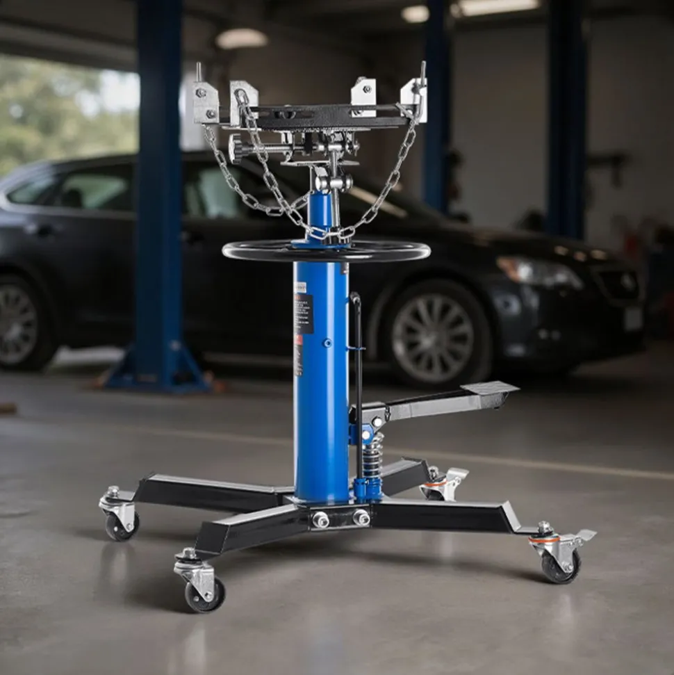 VEVOR Transmission Jack, 33"-67" High Lift, 1100 lbs Hydraulic Telescoping Transmission Jack, 2-Stage Floor Jack Stand 1/2 Ton Capacity with Foot Pedal, 360° Swivel Wheel, Garage/Shop Lift Hoist