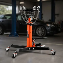 VEVOR Transmission Jack, 1322 LBS Hydraulic Telescoping Transmission Jack, 32"-67" High Lift Floor Jack Stand with Foot Pedal, 360° Swivel Wheel, Hydraulic Transmission Jack Garage/Shop Lift Hoist