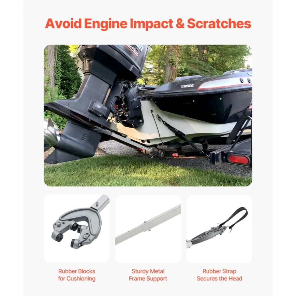 VEVOR Transom Saver, 32-44 in, Adjustable Boat Transom Saver with Heavy-Duty Head, Corrosion-Resistant Easy-to-Install Transom Savers for Less Than 100 HP Outboard Motor , Fit for Roller & Trailer