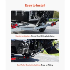 VEVOR Transom Saver, 32-44 in, Adjustable Boat Transom Saver with Heavy-Duty Head, Corrosion-Resistant Easy-to-Install Transom Savers for Less Than 100 HP Outboard Motor , Fit for Roller & Trailer