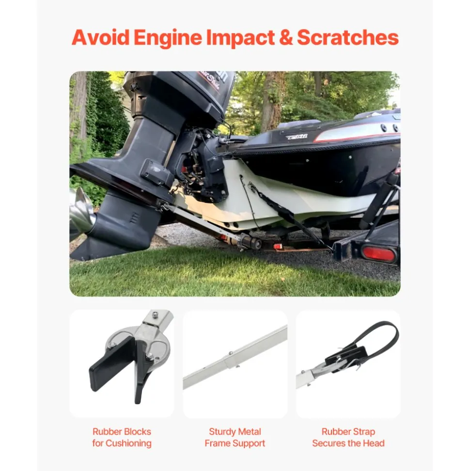 VEVOR Transom Saver, 23-35 in, Adjustable Boat Transom Saver with Composite Head, Corrosion-Resistant Easy-to-Install Transom Savers for Less Than 100 HP Outboard Motor , Fit for Roller & Trailer