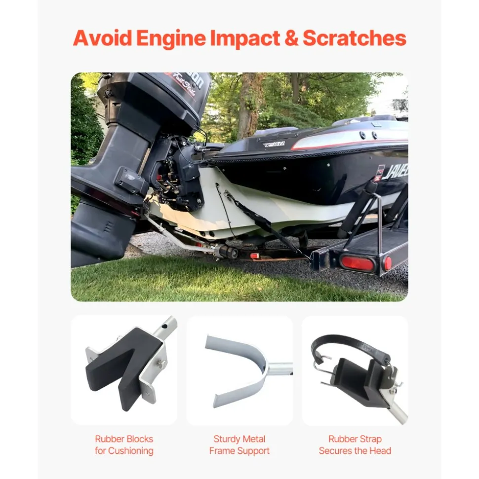 VEVOR Transom Saver, 23.6-59 in, Adjustable Boat Transom Saver with Composite Head, Corrosion-Resistant Easy-to-Install Transom Savers for Less Than 150 HP Outboard Motor , Fit for Roller & Trailer