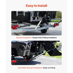 VEVOR Transom Saver, 24-36 in, Adjustable Boat Transom Saver with Heavy-Duty Head, Corrosion-Resistant Easy-to-Install Transom Savers for Less Than 100 HP Outboard Motor , Fit for Roller & Trailer