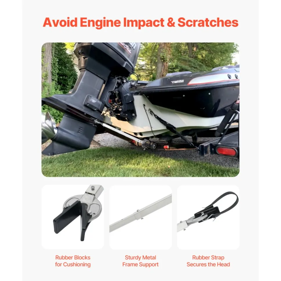 VEVOR Transom Saver, 24-36 in, Adjustable Boat Transom Saver with Composite Head, Corrosion-Resistant Easy-to-Install Transom Savers for Less Than 100 HP Outboard Motor , Fit for Roller & Trailer