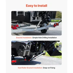 VEVOR Transom Saver, 24-36 in, Adjustable Boat Transom Saver with Composite Head, Corrosion-Resistant Easy-to-Install Transom Savers for Less Than 100 HP Outboard Motor , Fit for Roller & Trailer