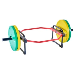 VEVOR Trap Bar Hex Bar, 2-Inch Hex Barbell, 500 LBS Capacity Shrug Bars, Weightlifting and Strength Training Equipment, Home Gym for Squats, Deadlifts, Shoulder Presses, Red