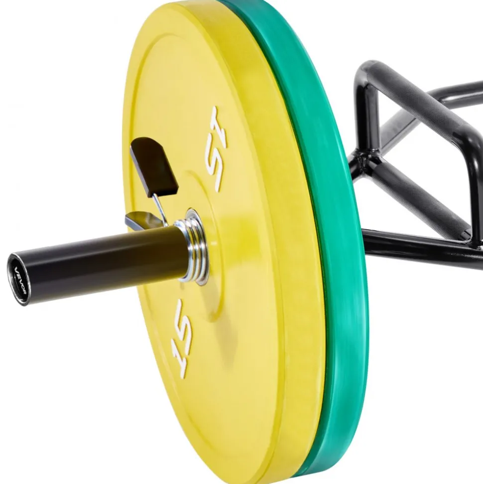 VEVOR Trap Bar Hex Bar, 2-Inch Hex Barbell, 800 LBS Capacity Shrug Bars with Knurled Grips, Weightlifting and Strength Training Equipment, Home Gym for Squats, Deadlifts, Shoulder Presses, Black