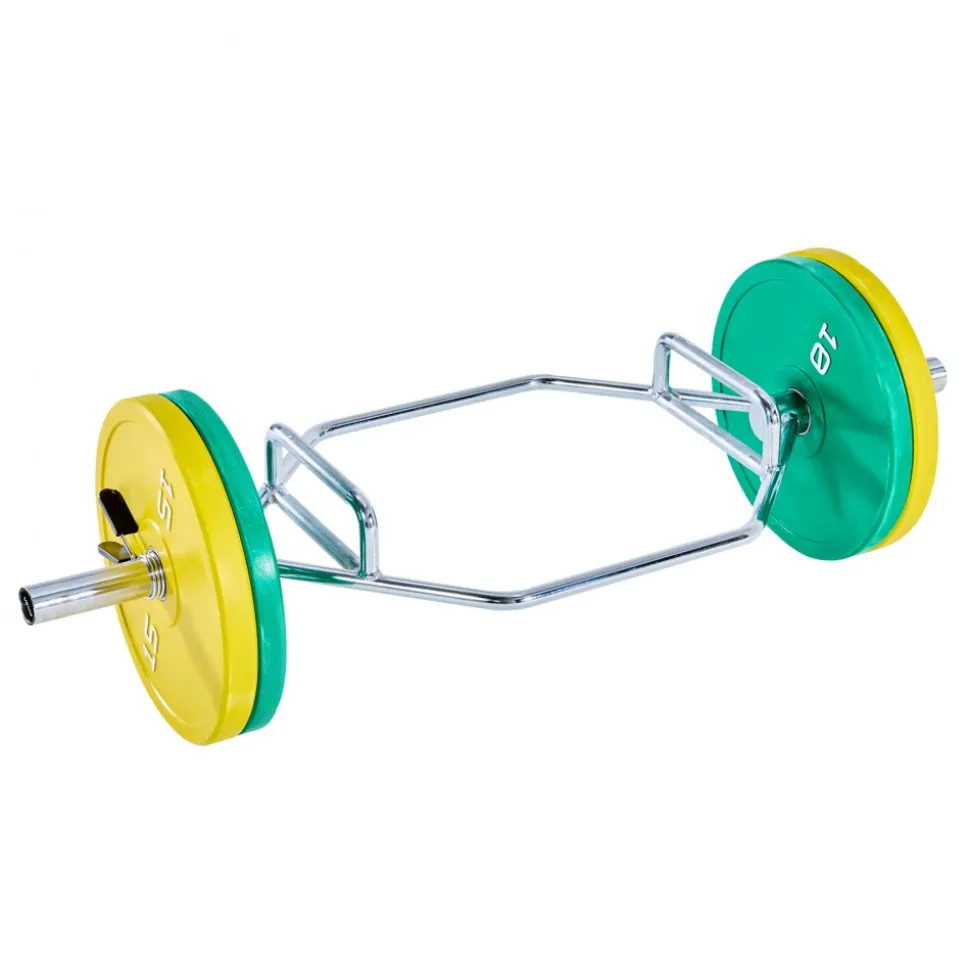 VEVOR Trap Bar Hex Bar, 2-Inch Hex Barbell, 800 LBS Capacity Shrug Bars with Knurled Grips, Weightlifting and Strength Training Equipment, Home Gym for Squats, Deadlifts, Shoulder Presses, Silver