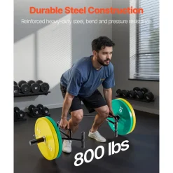 VEVOR Trap Bar Hex Bar, Open-Ended Frame Hex Barbell, 2-Inch 800 LBS Capacity Shrug Bars with Knurled Grips, Weightlifting and Strength Training Equipment, Home Gym for Squats Deadlifts Shoulder Press