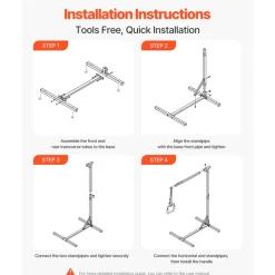 VEVOR Trapeze Bar for Bed Mobility, Heavy-Duty Steel Free Standing Trapeze Bar 250 LBS Weight Capacity, Hospital Bed Pull Up Assist for Elderly & Disabled, Ideal for Hospitals, Nursing Home, Home Care