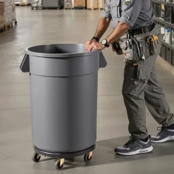 VEVOR Trash Can Dolly, Fit 20, 32, 44, 55 Gallon Containers, Round Trash Can Roller Base with 4 Lockable Wheels, 500lbs Weight Capacity, Heavy Duty Barrel Dolly, Multi-Functional Rolling Dolly Cart